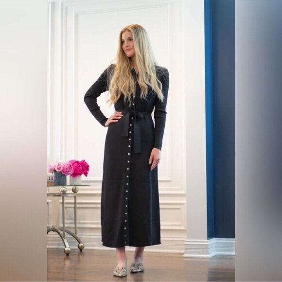 APPARALEL KNIT BUTTON DOWN MAXI DRESS IN BLACK XXL - Picture 16 of 16